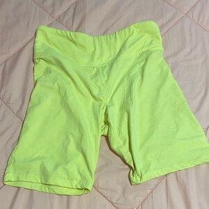 Eye Candy Neon Yellow Bike Shorts